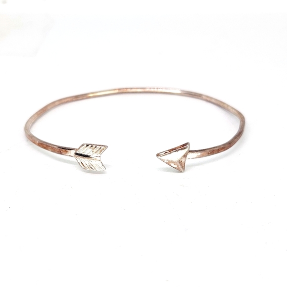 Vintage Sterling Silver 925 Arrow Cuff Bracelet Minimalist Dainty Cupid Love - Picture 1 of 5
